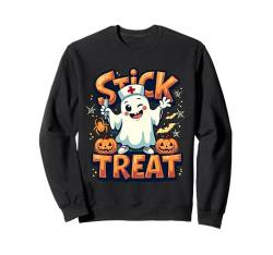 Stick Or Treat Lustiger Geist Stillen Halloween Kostüme Frauen Sweatshirt von Stick Or Treat Ghost Nurse Halloween Nursing tees