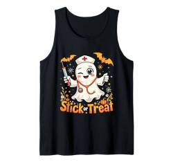 Stick Or Treat Lustiger Geist Stillen Halloween Kostüme Frauen Tank Top von Stick Or Treat Ghost Nurse Halloween Nursing tees