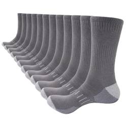 Stoeury 6 Paar Sportsocken Herren Damen, Gepolsterte Tennissocken Herren, Baumwolle Arbeitssocken Herren, Atmungsaktiv Crew Wandersocken, Laufsocken, Trekkingsocken von Stoeury