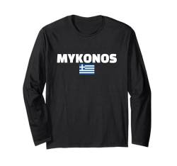 Mykonos Griechenland Griechische Flagge Grieche Langarmshirt von Stolz Griechische Hellas Griechenland Geschenke