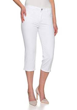 Stretch Capri Jeans Hose Tahiti Slim fit Damen Bermuda 7/8 Hose in vielen Farben (W38, Weiss) von Stooker Jeans