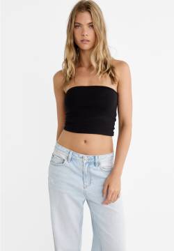 Stradivarius Bandeau-Top  Schwarz S von Stradivarius