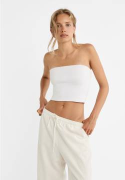 Stradivarius Bandeau-Top  Weiß XS von Stradivarius