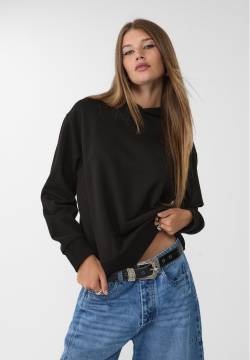 Stradivarius Basic-Hoodie  Schwarz L von Stradivarius