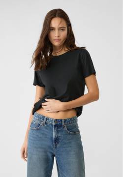 Stradivarius Basic T-Shirt  Schwarz M von Stradivarius