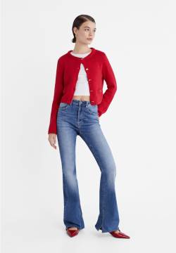 Stradivarius Jeans-Schlaghose im Slim-Fit  Jeansblau 42 von Stradivarius