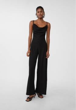 Stradivarius Langer fließender und drapierter Jumpsuit  Schwarz S von Stradivarius