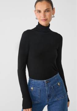 Stradivarius Strickpullover mit Rollkragen  Schwarz S von Stradivarius