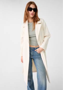 Stradivarius Weicher Trenchcoat  Weiß L von Stradivarius