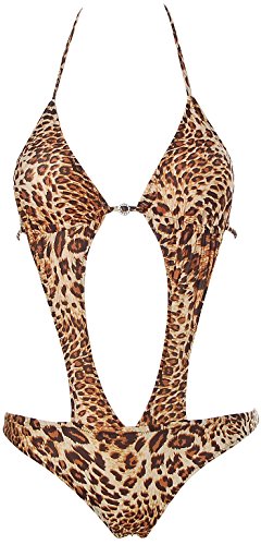 Damen Leo-Look Monokini Strass Bikini WILD M (36) von Strandladen