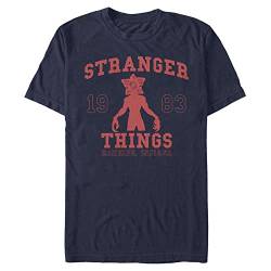 Stranger Things Herren St Collegiate Short Sleeve T-shirt, Marineblau, XL von Stranger Things
