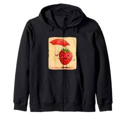 Süße Erdbeere mit Regenschirm für Jungen und Mädchen Kapuzenjacke von Strawberry Umbrella Outfit