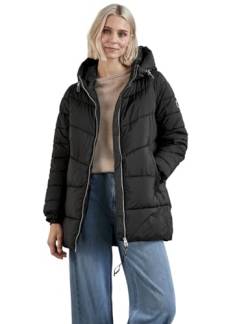 STREET ONE Damen A201971 Lange Steppjacke, Black, 46 von Street One