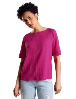 STREET ONE Damen A321465 Strukturmix T-Shirt, Magnolia pink, 44 von Street One