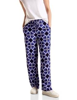 STREET ONE Damen A377879 Viskose Hose Mit Print, Violet Blue, 42W / 30L EU von Street One