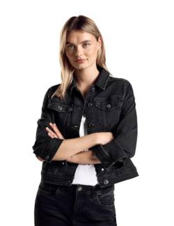 Street One Damen A212214 Jeansjacke Look, Black Washed, 42 von Street One