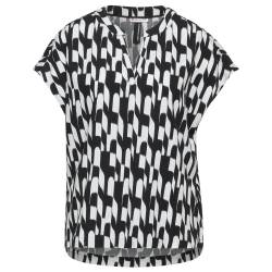 Street One Damen Kurzarm Bluse black white printed 46 von Street One