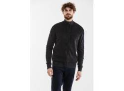 Strickjacke STREET ONE MEN Gr. L (52), schwarz (faded black) Herren Strickjacken aus reiner Baumwolle von Street One