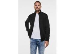 Sweatjacke STREET ONE MEN Gr. XL (44), schwarz Herren Sweatjacken mit Stehkragen von Street One