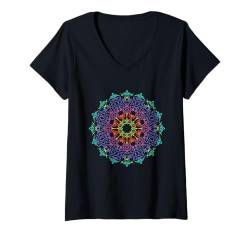 Damen Mandala T-Shirt, Style and Harmony for Your Everyday T-Shirt mit V-Ausschnitt von Style and Harmony for Your Everyday