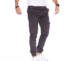 Styleko Cargohose Herren Cargohose aus Baumwolle Outdoorhose männer verwaschen Cargohose Chino Hose Sporthose Freizeithose Jogging treckking Casual Hose |6 Taschen 8001 (Antracite, 30) von Styleko