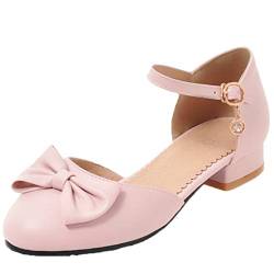 StyliShoes Damen Bogen Sandalen Closed Toe Flach Schuhe (Rosa, 45 EU) von StyliShoes