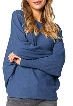 Sublevel Damen Strickpullover Basic mit Fledermausärmeln Blue S/M von Sublevel