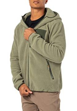 Sublevel Herren Teddy Fleecejacke mit Kapuze middle-green S von Sublevel