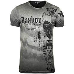 Herren-T-Shirt, gewaschen, Vintage, bedruckt, Totenkopf, Rundhalsausschnitt, mit kurzen Ärmeln, tolle Geschenkidee BX07, dunkelgrau, XL von Subliminal Mode