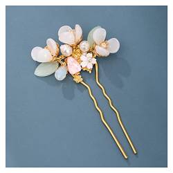 Haarnadel Vintage Blume Haarschmuck Nachahmung Perle Haarnadel U-förmige Haarspange Blumen Braut Haar Stick Damen Haarschmuck von Sudemota