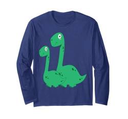 Grüne Baby und Mama Dinosaurier Familie Brachiosaurus Langarmshirt von Süße Dino Motive