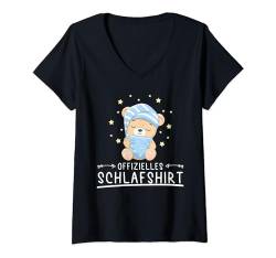 Damen Offizielles Schlafshirt Bärchen Bär Schlafanzug Nachthemd T-Shirt mit V-Ausschnitt von Süßes Bärchen & Bär Geschenkideen Kinder Herren