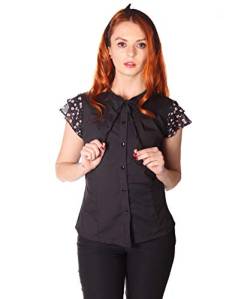 SugarShock Damen Flügelärmel Bluse Shazene Flower, Größe:S, Farbe:Schwarz von SugarShock