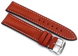 Sulla RIOS1931 Sotschi 18mm hochqualitativer klassik Juchten Leder Armband handgemacht und handvernäht in Deutschland Cognac weiße Naht von Sulla