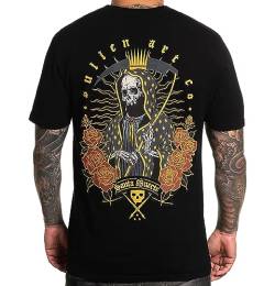 Sullen Men's Santa Muerte Premium Jet Black Short Sleeve T Shirt 3XL von Sullen