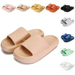 Sumvov Cozyslides Original Damen Schlappen 100% EVA Super Weich Rutschfest Badeschuhe Cozislides Original Hausschuhe Damen Herren,Beige,44/45 EU von Sumvov