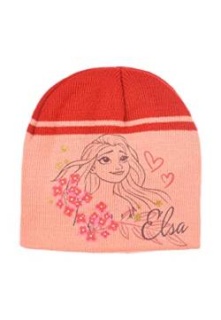 Sun City Frozen - Die Eiskönigin ELSA Kinder Mädchen Winter-Mütze Beanie-Mütze (Rot, 54) von Sun City