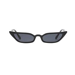 Sundaylikelife Sonnenbrille Retro Vintage Schmale Cateye Sonnenbrille für Frauen Brille Kunststoffrahmen Gläser Sonnenbrille Damen Shades Dreieck Brillen (Schwarz) von Sundaylikelife