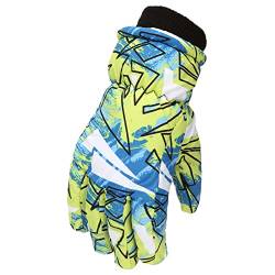 Sunnyuk Handschuhe Kinder Wasserdicht Winter Skihandschuhe Mädchen Jungen Warme Winterhandschuhe Atmungsaktiv Kinderhandschuhe Fingerhandschuhe für Skifahren Radfahren Wintersport 4-12 Jahre von Sunnyuk