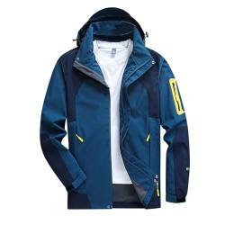 Sunnyuk Herren Regenjacke Wasserdicht Atmungsaktiv: Herren Schwarz Männe Große Größen Leicht Männer Workwear Herrenjacken Softshelljacke Camping Dünn Sport Windjacke von Sunnyuk