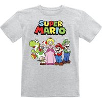 Super Mario - Gaming T-Shirt für Kinder - Kids - Charaktere - für Mädchen & Jungen - grau meliert von Super Mario