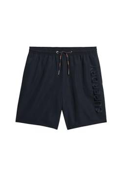 Superdry Herren 17-Zoll Premium Badeshorts mit Stickerei Finster Marineblau S von Superdry