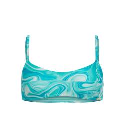 Superdry für Damen. W3010392A Bedrucktes blaues Bralette-Bikinioberteil (XS), Strandbekleidung, Recyceltes Polyester, Nachhaltig von Superdry