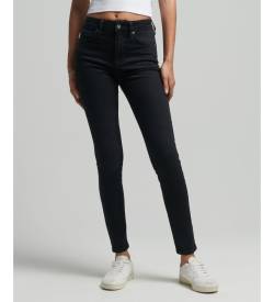 Superdry für Damen. W7010796A Skinny-Jeans mit hoher Taille aus Bio-Baumwolle schwarz (26/30), Lässig, Denim, Polyester, Nachhaltig von Superdry