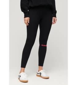 Superdry für Damen. W7011021A Hochtaillierte Leggings Sportswear schwarz (10 = S), Sportlich, Multisport, Bio-Baumwolle, Nachhaltig von Superdry