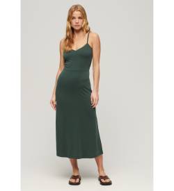 Superdry für Damen. W8011419A Grünes Strickkleid mit offenem Rücken (L), Lässig, Viskose, Modal, Ärmellos / Hosenträger von Superdry