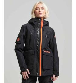 Superdry für Damen. WS110145A Skijacke Ultimate Rescue schwarz (14 UK = L), Blau, Lässig, Sportlich, Nylon, Schnee von Superdry