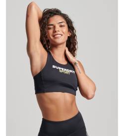 Superdry für Damen. WS311591A Core Active BH schwarz (L), Sportlich, Multisport, Recyceltes Polyester, Nachhaltig von Superdry