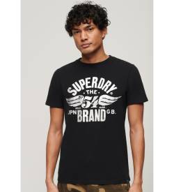 Superdry für Herren. M1011919A Überarbeitetes T-shirt schwarz (L), Lässig, Kurzarm, Nachhaltig, Recycelte Baumwolle von Superdry