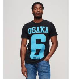 Superdry für Herren. M1011975A Osaka 6 T-shirt schwarz (XL), Lässig, Baumwolle, Kurzarm von Superdry